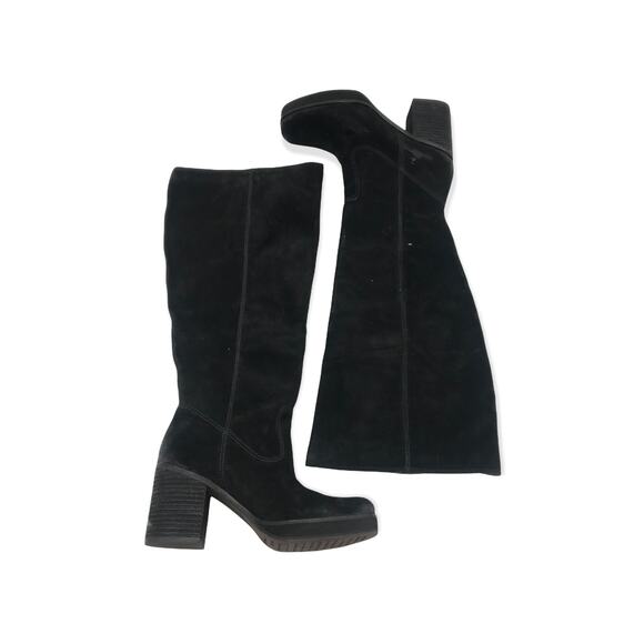 Zodiac Womens Padma Black Solid Leather Knee Length Pull On Boots Size US 8M - Picture 1 of 9
